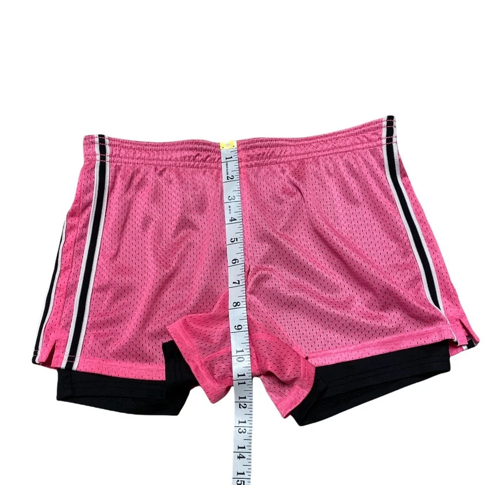 Justice Athletic Shorts Girls 16 Gym Bottoms Pink Black Athletic Gym Athleisure